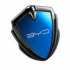 Black Mirror 3D metal BYD shield emblem sticker for BYD Seal DM-i, Dolphin, Atto 3, Sealion 6, Sealion 7, Song Plus, Han, and Tang. blue