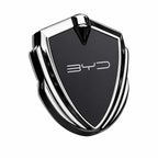 Black Mirror 3D metal BYD shield emblem sticker for BYD Seal DM-i, Dolphin, Atto 3, Sealion 6, Sealion 7, Song Plus, Han, and Tang.