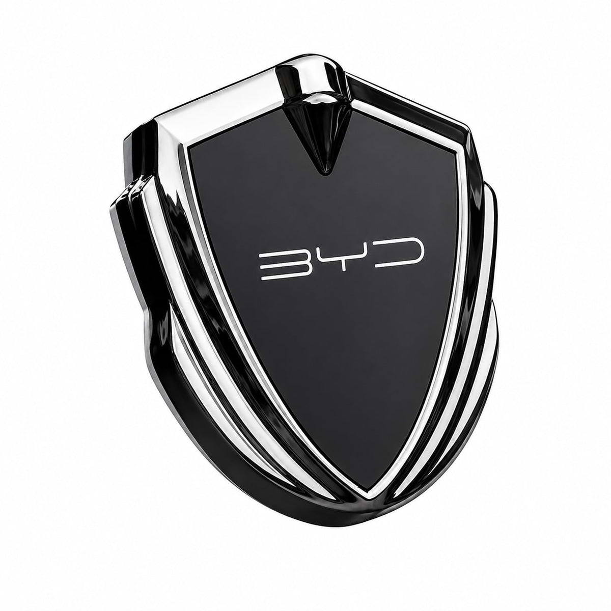 Black Mirror 3D metal BYD shield emblem sticker for BYD Seal DM-i, Dolphin, Atto 3, Sealion 6, Sealion 7, Song Plus, Han, and Tang. black