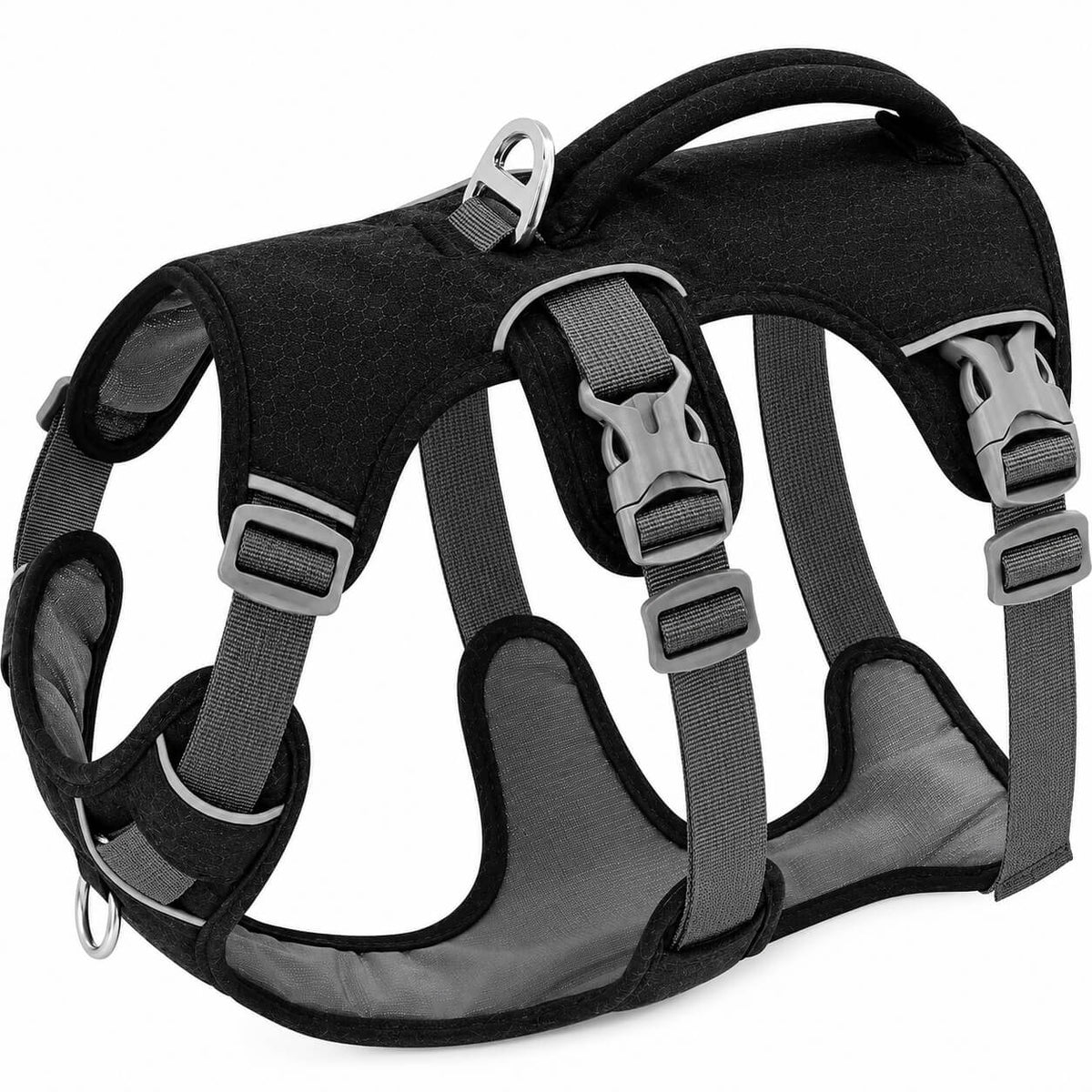 Adjustable No Pull Dog Harness with Handle black