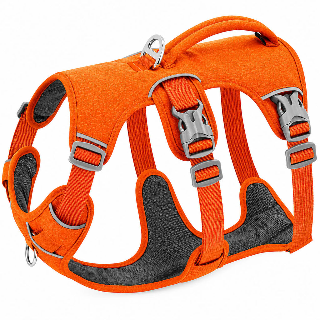 Adjustable No Pull Dog Harness with Handle orange