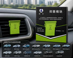 Vehicle-mounted antibacterial module installed on the air vent of a BYD Atto 3 with product packaging displayed, compatible with BYD Seal, Dolphin, Song Plus, Sealion, Shark 6, DENZA, and Formula Leopard models.