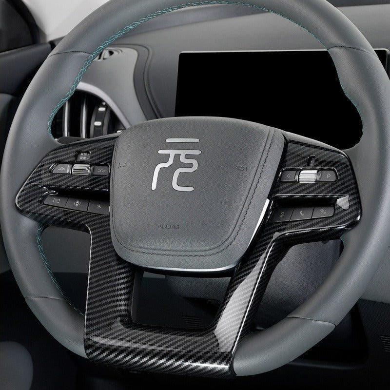 Steering Wheel Cover, Carbon Fiber Anti-Slip Grip for 2026 BYD Atto 3 AUTOEVEX