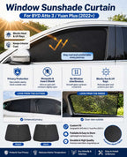 BYD Atto 3 window sunshade curtain installed on rear side window