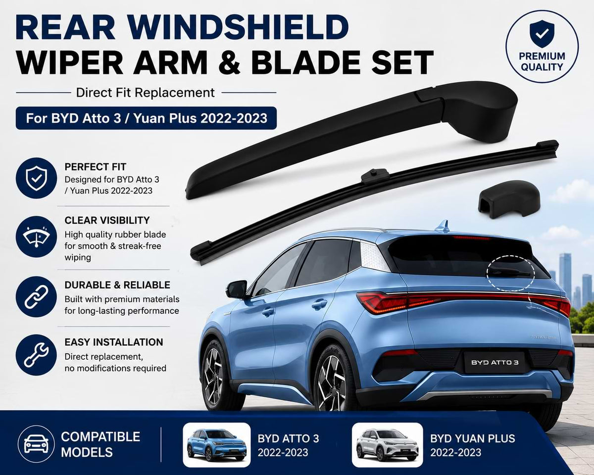 Rear Windshield Wiper Arm and Wiper Blade Set for BYD Atto 3 Yuan Plus 2022-2023