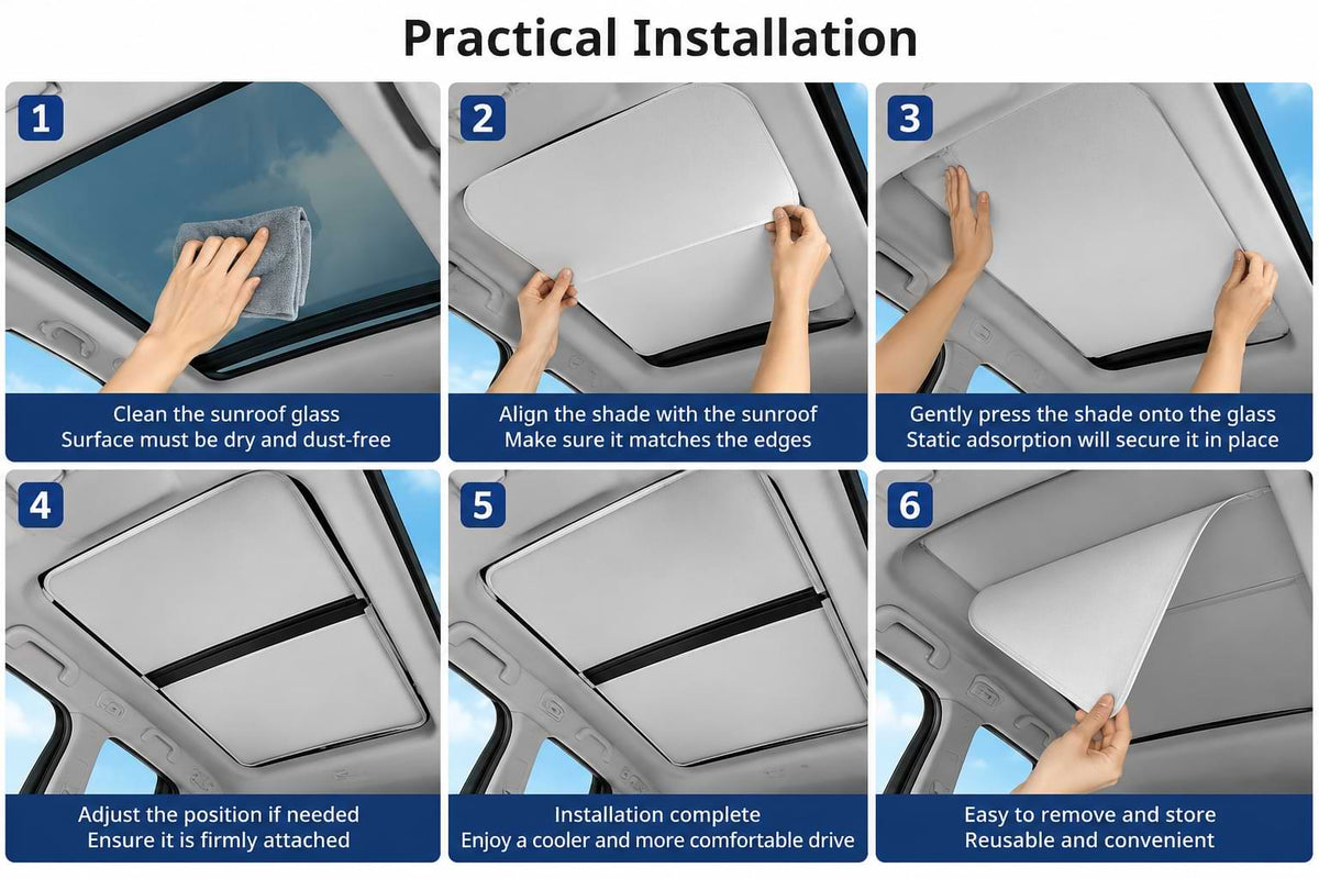 How to Install BYD Atto 3 Sunroof Sun Shade | Static Adsorption Roof Shade