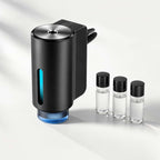 BYD car air freshener diffuser with essential oil fragrance bottles in black finish for vehicle interior aromatherapy