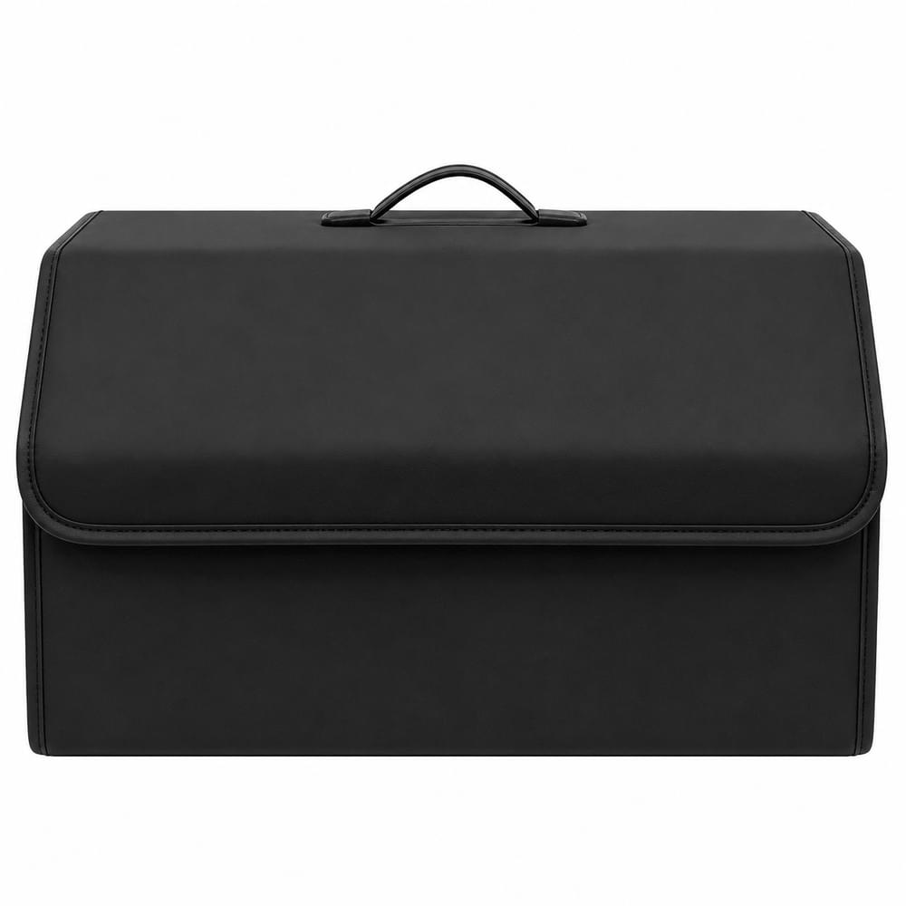 byd Black leather briefcase on a white background