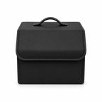 byd Black leather briefcase on a white background