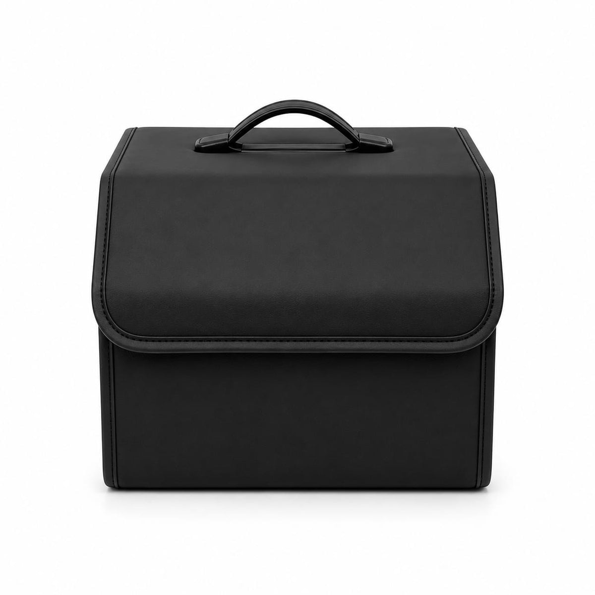 byd Black leather briefcase on a white background