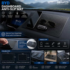 Keep your BYD dashboard organized with a washable anti-slip PVC mat designed for phones, sunglasses, keys, and small accessories with strong grip performance.