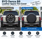 BYD Denza B8 Leather Spare Tire Cover Before and After Installation