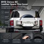 BYD Denza B8 leather spare tire cover for rear tailgate spare wheel