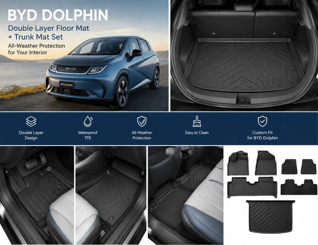 BYD Dolphin Double Layer Floor Mats & Trunk Mat Set | LHD 2021–2025