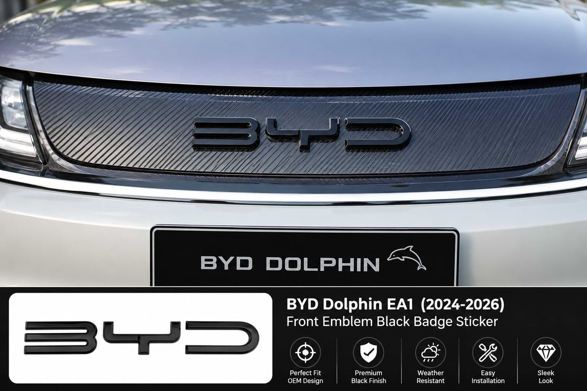 Front Black Emblem Badge Sticker for BYD Dolphin EA1 (2024–2026)