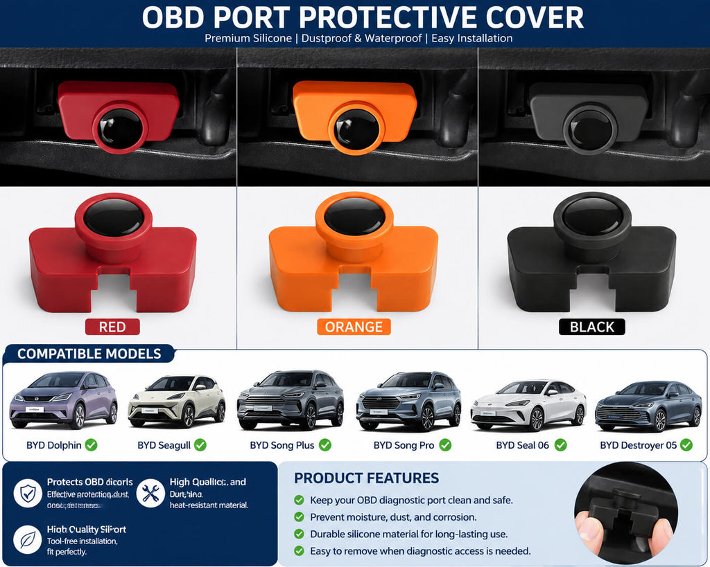 BYD Dolphin OBD Port Dust Cover | Fits Song Plus, Seal 06 & Destroyer 05