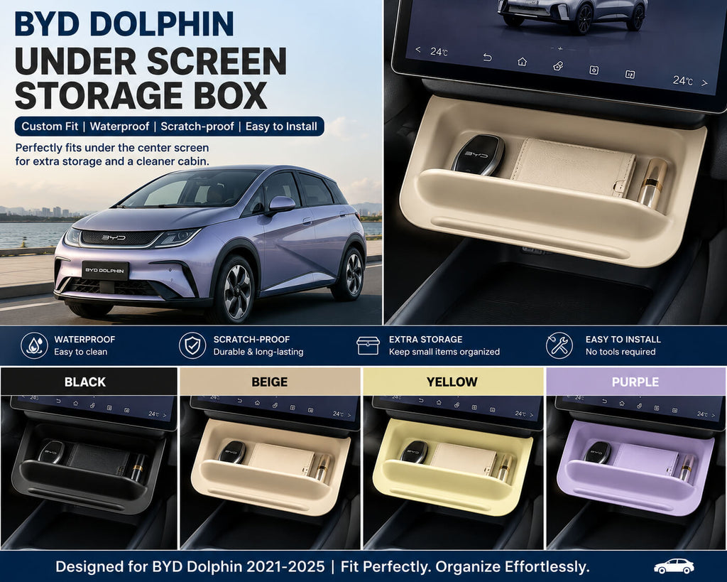 BYD Dolphin Under Screen Storage Box – 4 Color Options (2021–2025)