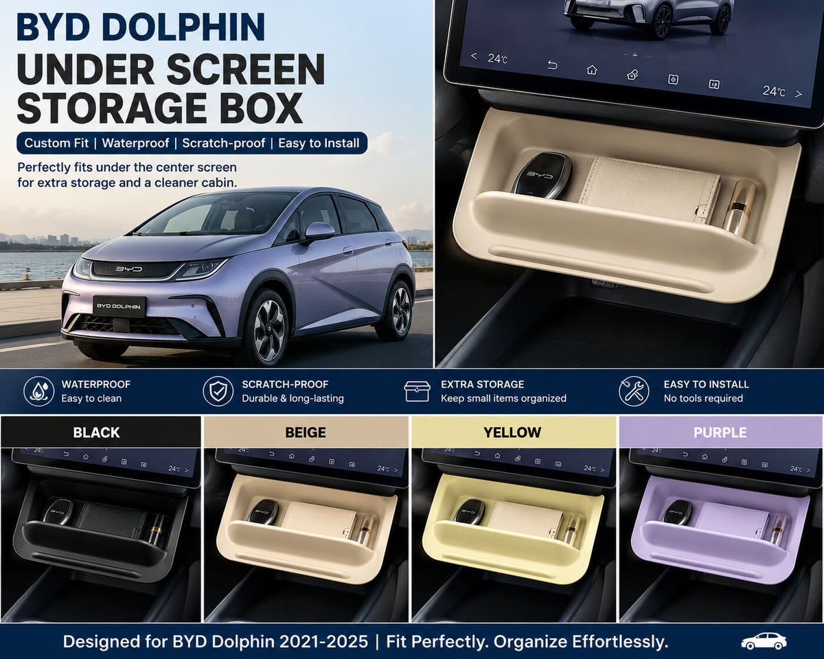 BYD Dolphin Under Screen Storage Box – 4 Color Options (2021–2025)