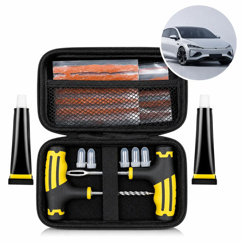 BYD Emergency Tire Repair Kit with Heavy-Duty Rubber Strips and Repair Tools for Cars, SUVs, and Trucks