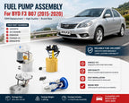 BYD F3 B07 with OEM fuel pump assembly replacement modules displayed, highlighting direct-fit compatibility and reliable fuel system performance.