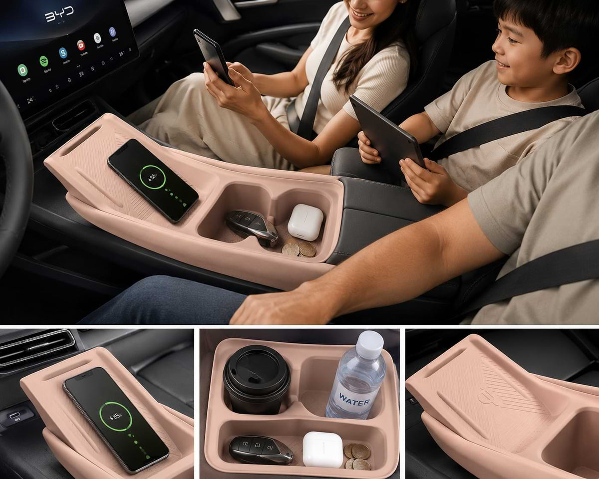 BYD Interior Family Travel with Mobile Phone and Center Tray Accessories