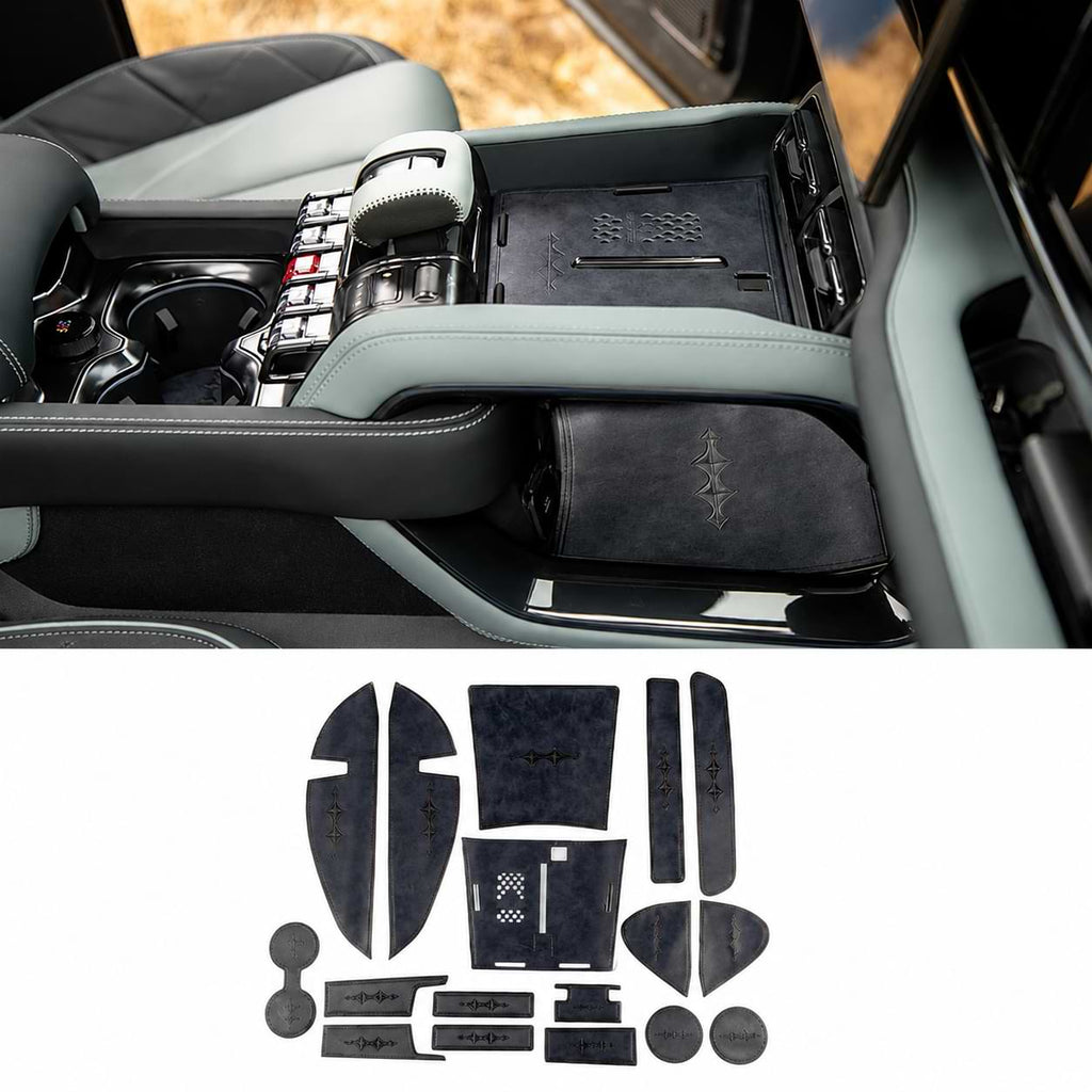 Leather Anti-Slip Cup Holder and Door Slot Mats for BYD Formula Leopard 5 Denza B5 Interior Accessories