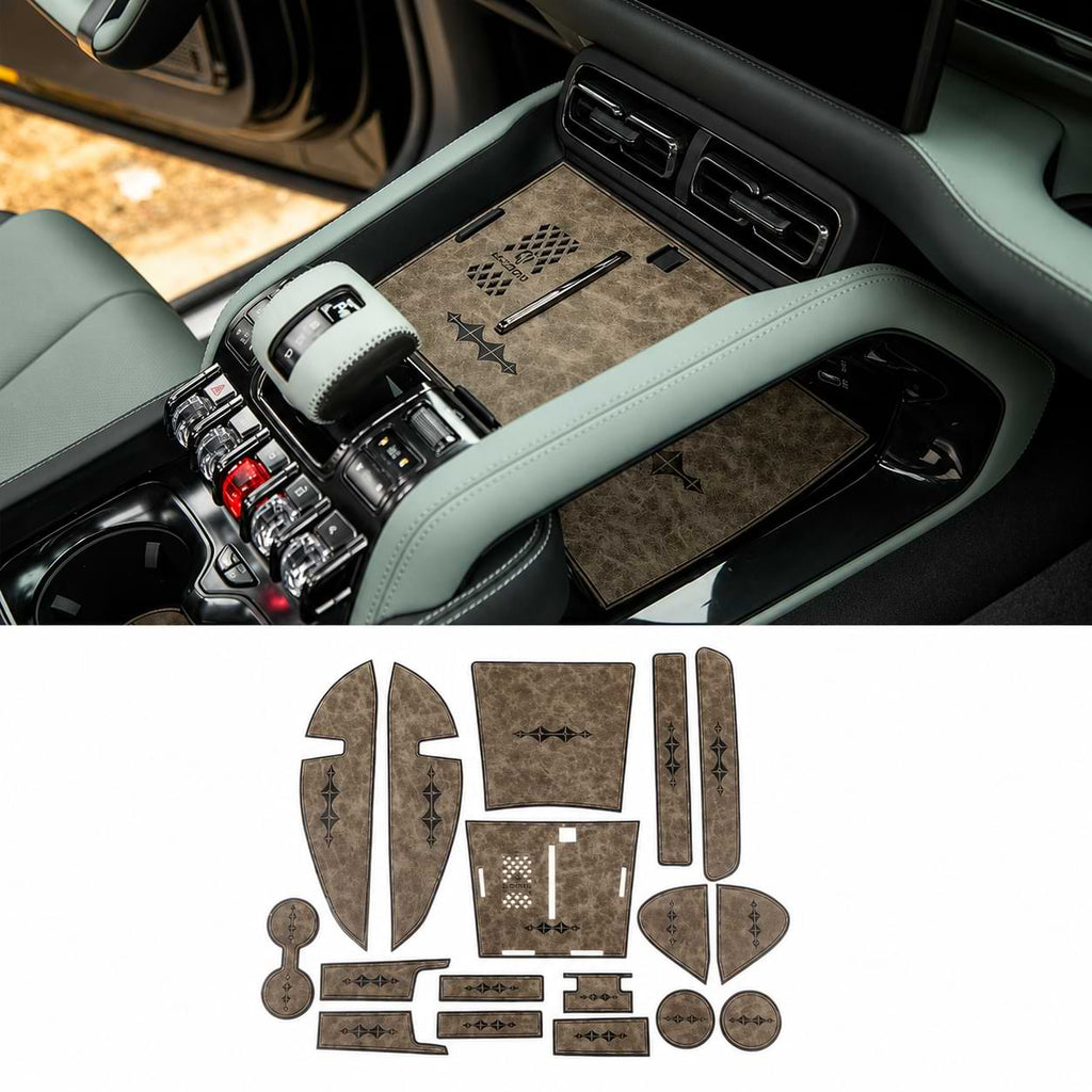 Leather Anti-Slip Cup Holder and Door Slot Mats for BYD Formula Leopard 5 Denza B5 Interior Accessories