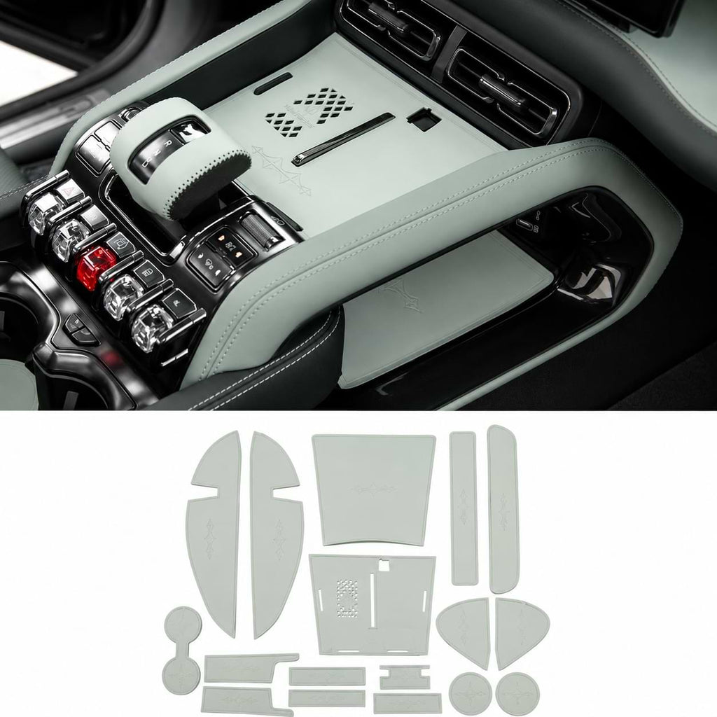 Leather Anti-Slip Cup Holder and Door Slot Mats for BYD Formula Leopard 5 Denza B5 Interior Accessories