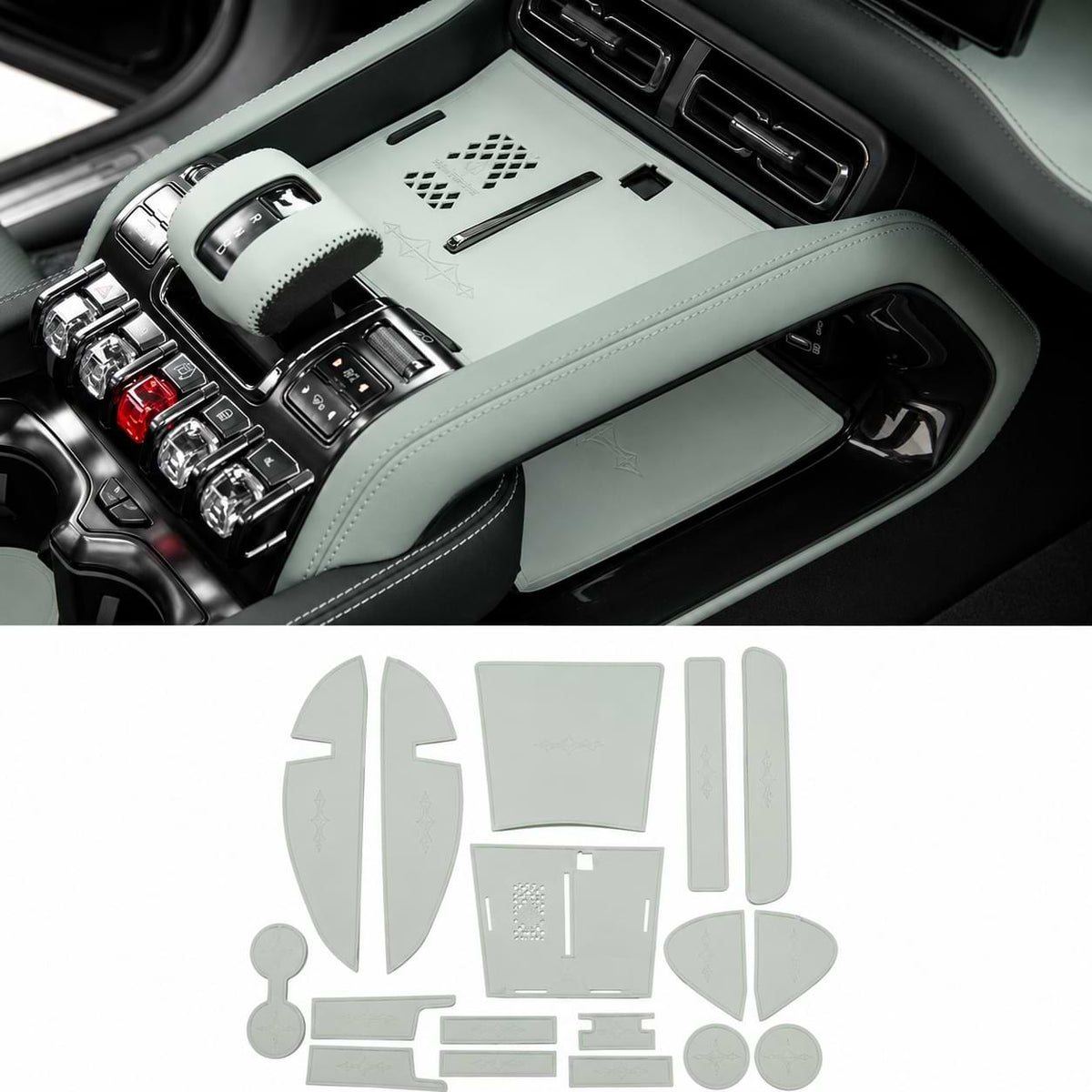 Leather Anti-Slip Cup Holder and Door Slot Mats for BYD Formula Leopard 5 Denza B5 Interior Accessories