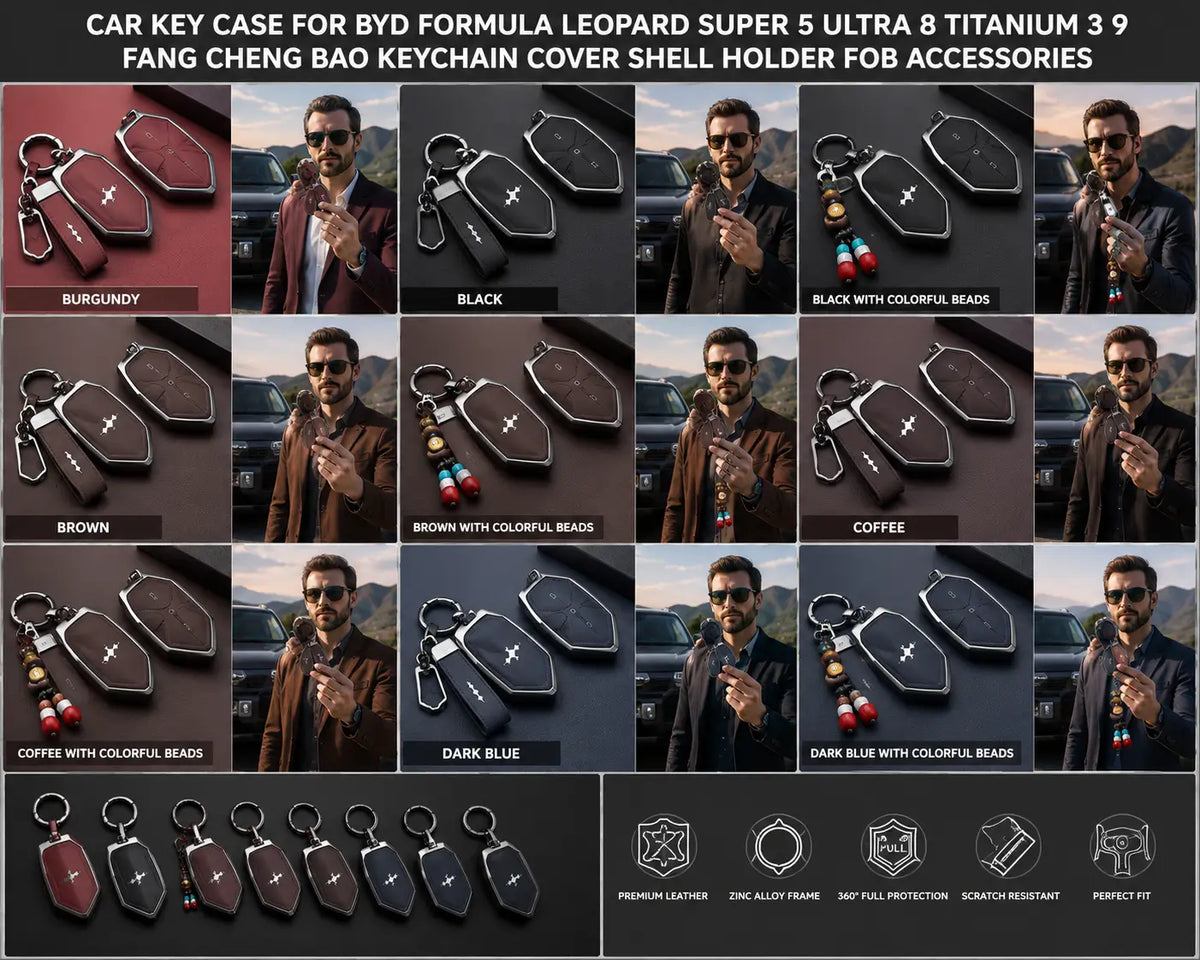 BYD Leopard 5 & Leopard 8 Smart Key Case | Premium Key Fob Cover with Keychain
