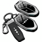 BYD Formula Leopard 5/8 Titanium 3/7 Leather Key Case | Zinc Alloy Remote Key Fob Cover