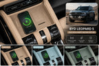 BYD Leopard 5 2025 Wireless Charging Silicone Pad with Smartphone and Driver