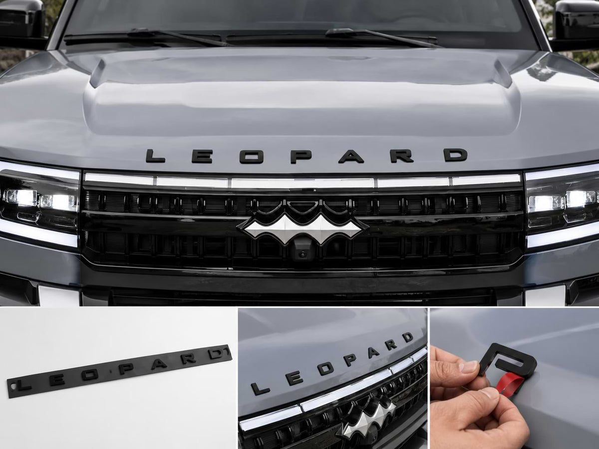 BYD Leopard 5 Auto Hood Lettering Stickers Piano Black Front Bonnet Emblem Badge