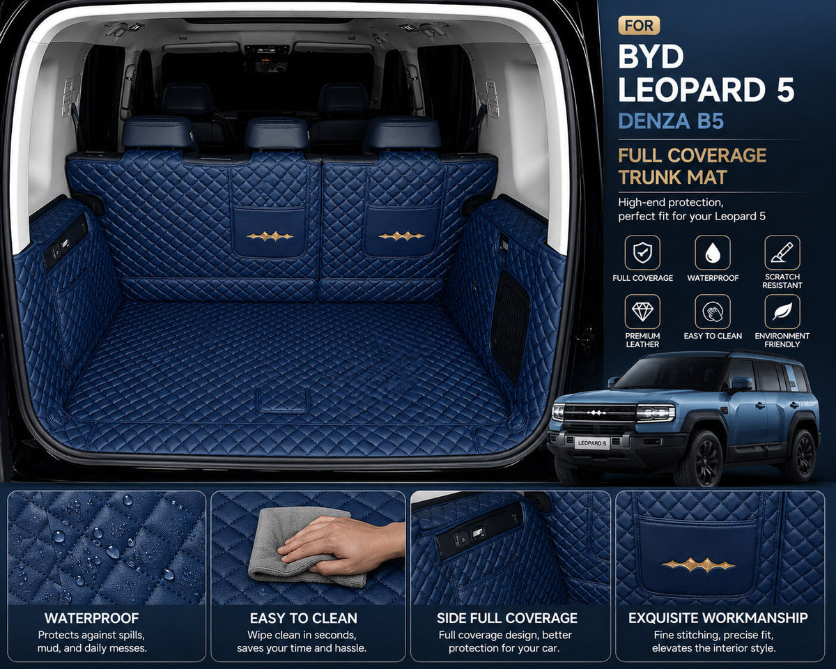 BYD Leopard 5 Denza B5 Blue Full Coverage Trunk Mat Installed