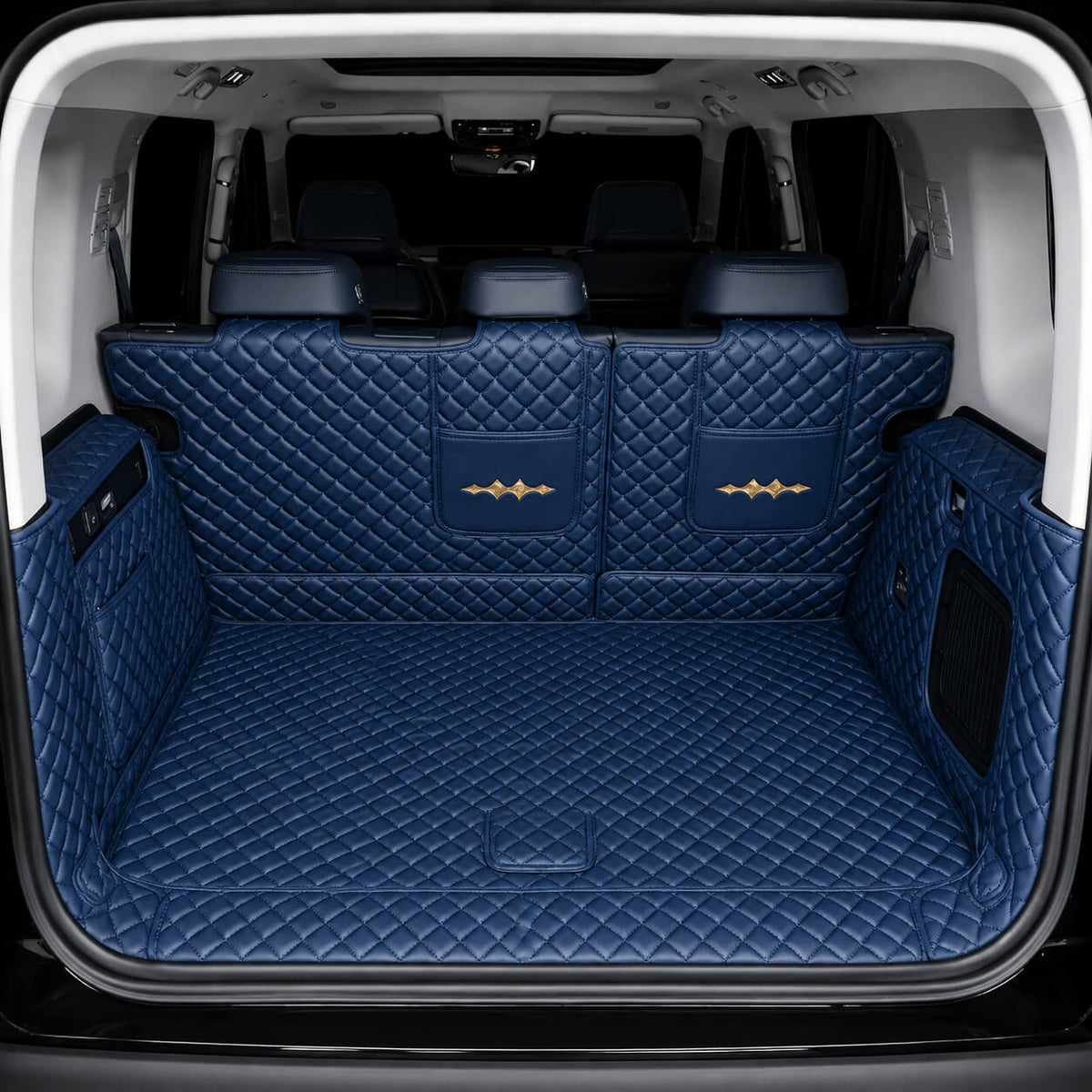 BYD Leopard 5 Denza B5 Full Coverage Leather Trunk Mat Cargo Liner blue