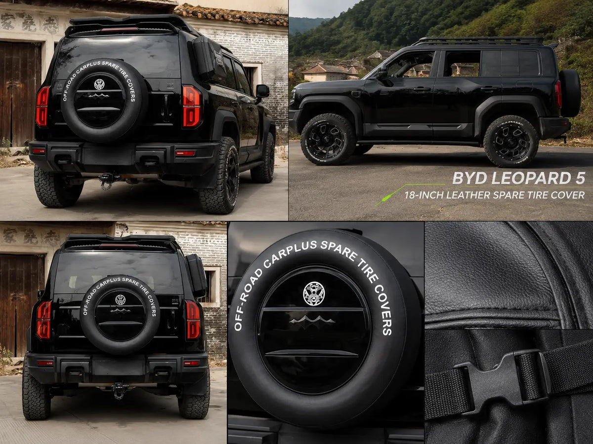 BYD Leopard 5 18-Inch Spare Tire Cover | Waterproof Leather Tailgate Protector
