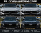 Premium auto hood lettering stickers installed on BYD Leopard 5 and Leopard 8 bonnet