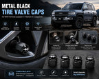 BYD Leopard 5 Leopard 8 Metal Black Tire Valve Caps on Wheel