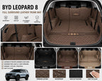 BYD Leopard 8 2024 2025 Leather Trunk Mat in Black Coffee and Beige