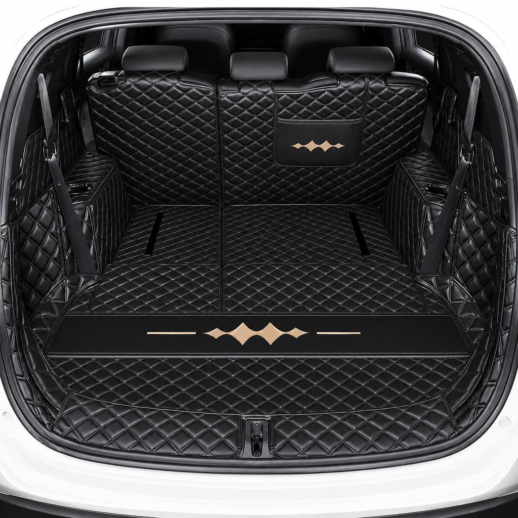 BYD Leopard 8 2024 2025 Black Leather Trunk Mat Full Surround Waterproof Liner black