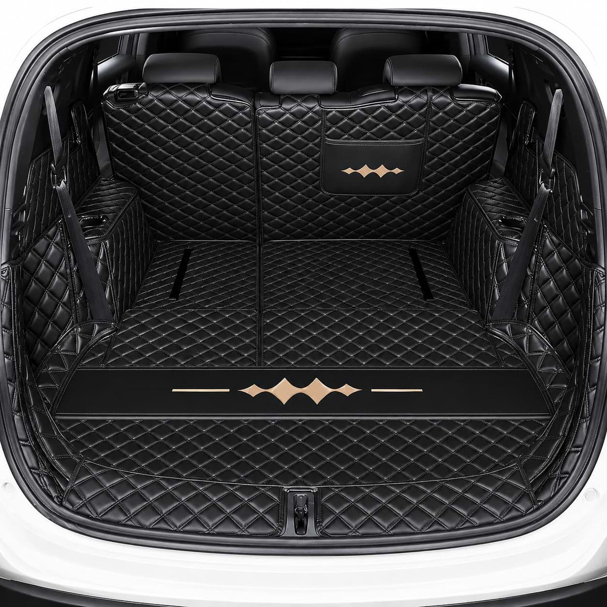 BYD Leopard 8 2024 2025 Black Leather Trunk Mat Full Surround Waterproof Liner black