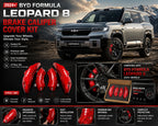 BYD Leopard 8 Red Brake Caliper Cover Kit on Vehicle
