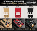 BYD Leopard 8 2024 2025 Center Console Silicone Storage Tray in Beige Red and Black