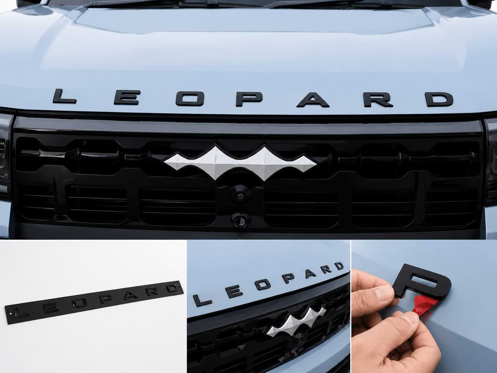 Auto Hood Lettering Stickers for BYD Leopard 5 & Leopard 8 | Premium Curved Bonnet Emblem Decals Exterior Trim