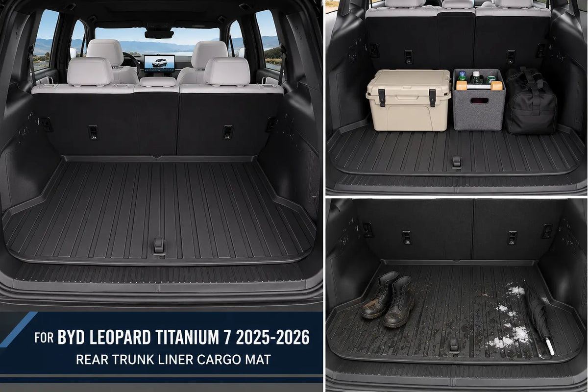 BYD Leopard Titanium 7 2025 2026 rear trunk liner cargo mat installed