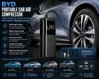 BYD Portable Car Air Compressor 150PSI Cordless Tire Inflator Guide