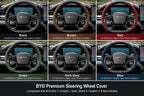 BYD Premium Segmented Suede Steering Wheel Cover 6 Color Options for Atto 3 Dolphin Seal Shark 6 Sealion 7
