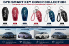 BYD smart key cover collection for Seal, Dolphin, Seagull and Destroyer 05 in black, blue and pink
