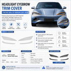 Stylish headlight eyebrow trim cover designed for the BYD Seal EV 2021-2024, enhancing the front-end appearance with a sporty look.