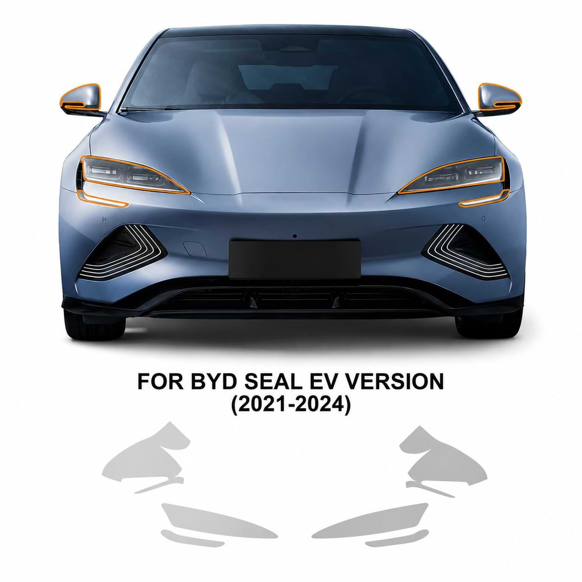 BYD Seal EV headlight eyebrow DRL trim cover accessory for 2021-2024 models installed on front headlights